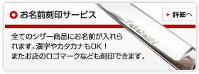 お名前刻印サービス　全てのシザー製品にお名前が入れられます。漢字やカタカナもOK!またお店のロゴマークなども刻印できます。